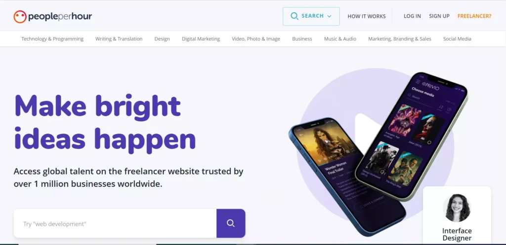 peopleperhour freelancing website