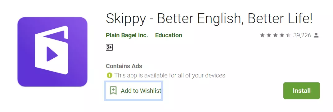 Skippy english learning app