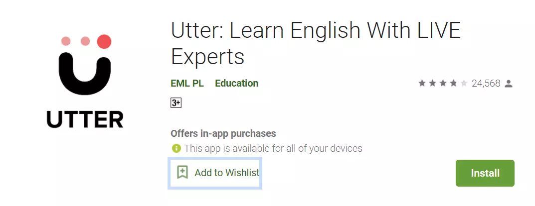 Utter english learning app